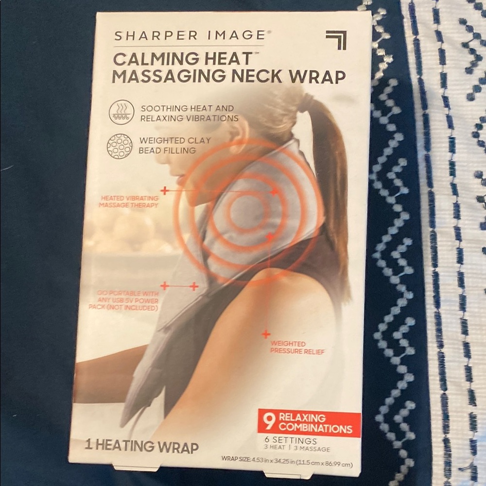 Sharper Image Calming Heat Massaging Neck Wrap